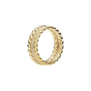 Pandora 18K Over Silver CZ Grains of Energy Ring